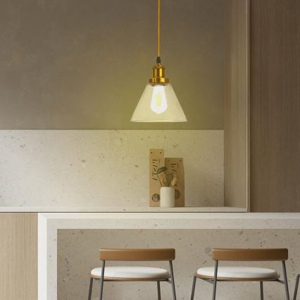 Ljuskrona med textilsladd 1xE27/60W/230V diameter 18,5 cm