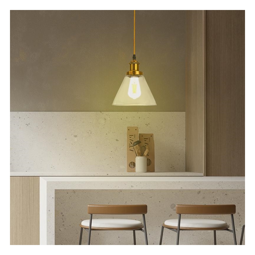 Ljuskrona med textilsladd 1xE27/60W/230V diameter 18,5 cm