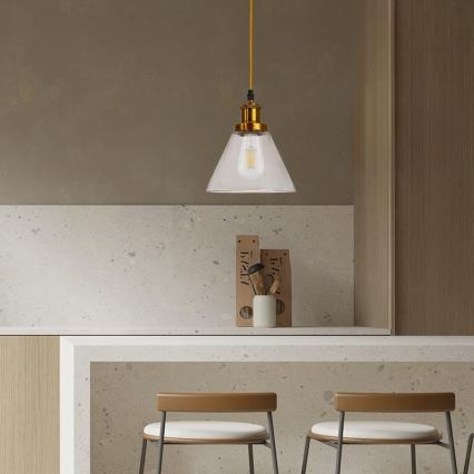 Ljuskrona med textilsladd 1xE27/60W/230V diameter 18,5 cm