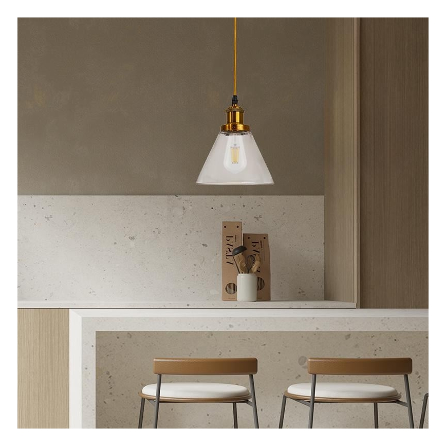 Ljuskrona med textilsladd 1xE27/60W/230V diameter 18,5 cm