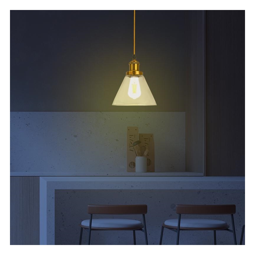 Ljuskrona med textilsladd 1xE27/60W/230V diameter 18,5 cm