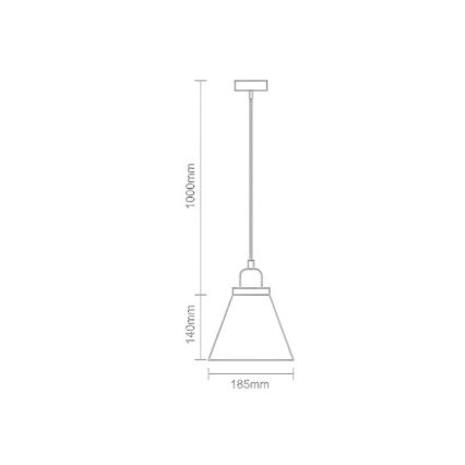 Ljuskrona med textilsladd 1xE27/60W/230V diameter 18,5 cm