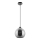 Ljuskrona med textilsladd 1xE27/60W/230V diameter 20 cm svart