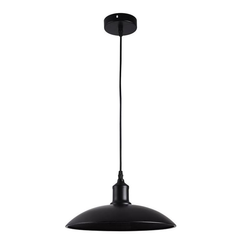 Ljuskrona med textilsladd 1xE27/60W/230V diameter 29 cm svart