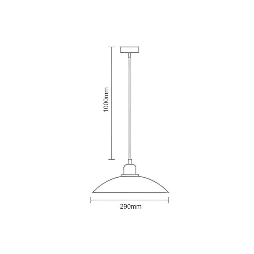 Ljuskrona med textilsladd 1xE27/60W/230V diameter 29 cm svart