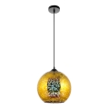 Ljuskrona med textilsladd 1xE27/60W/230V diameter 30 cm guld