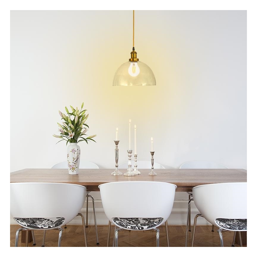 Ljuskrona med textilsladd 1xE27/60W/230V diameter 30 cm