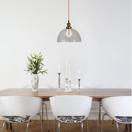 Ljuskrona med textilsladd 1xE27/60W/230V diameter 30 cm
