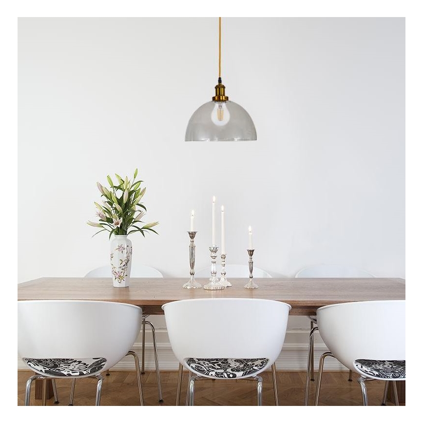 Ljuskrona med textilsladd 1xE27/60W/230V diameter 30 cm