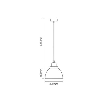 Ljuskrona med textilsladd 1xE27/60W/230V diameter 30 cm
