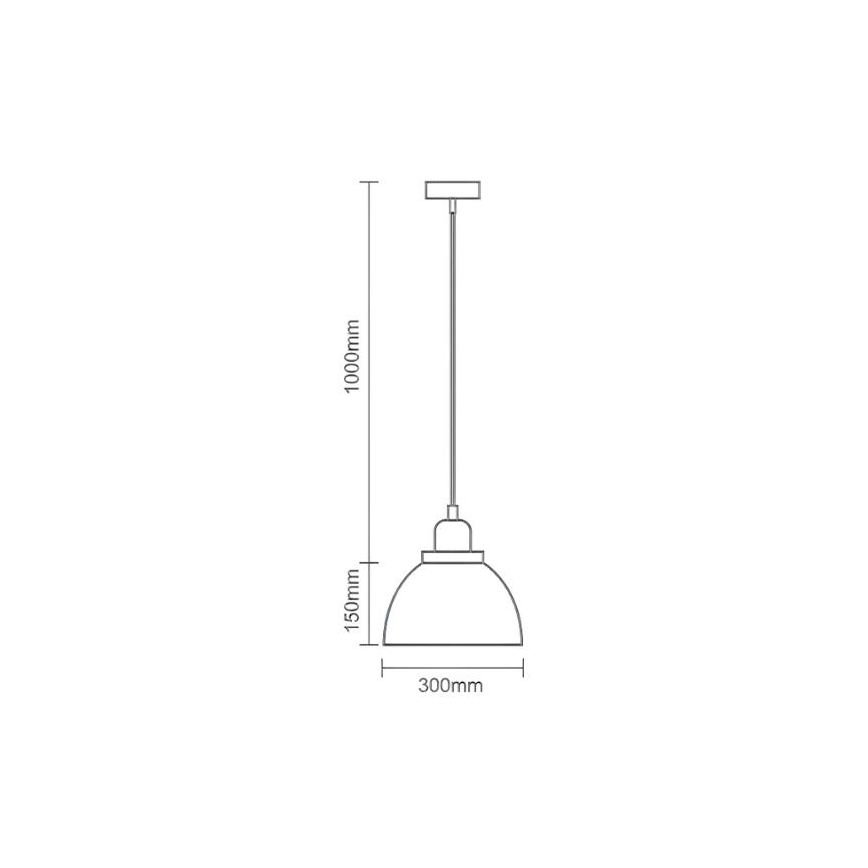 Ljuskrona med textilsladd 1xE27/60W/230V diameter 30 cm