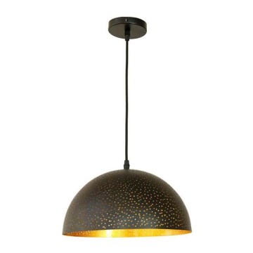 Ljuskrona med textilsladd 1xE27/60W/230V diameter 30 cm svart