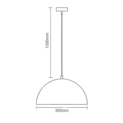 Ljuskrona med textilsladd 1xE27/60W/230V diameter 30 cm svart