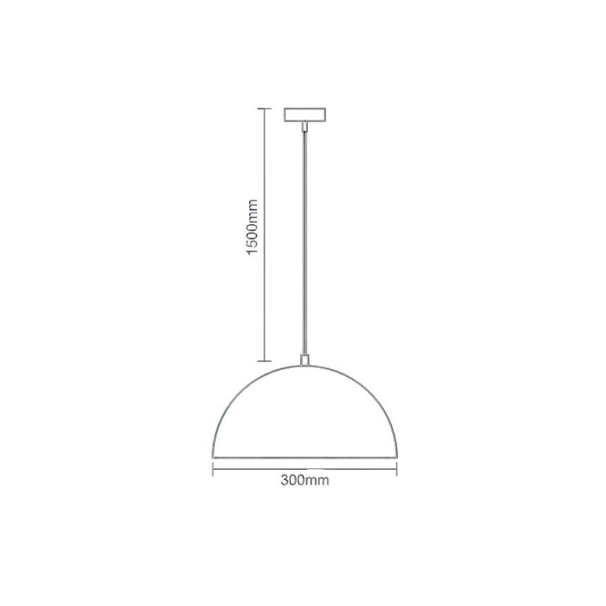 Ljuskrona med textilsladd 1xE27/60W/230V diameter 30 cm svart