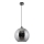 Ljuskrona med textilsladd 1xE27/60W/230V diameter 30 cm svart