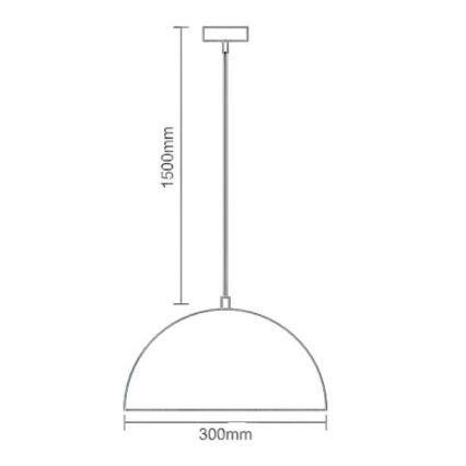 Ljuskrona med textilsladd 1xE27/60W/230V diameter 30 cm vit