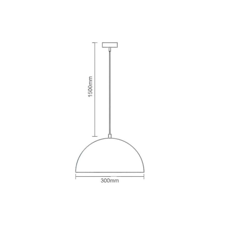 Ljuskrona med textilsladd 1xE27/60W/230V diameter 30 cm vit