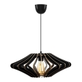 Ljuskrona med textilsladd 1xE27/60W/230V svart diameter 47 cm