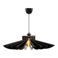 Ljuskrona med textilsladd 1xE27/60W/230V svart diameter 52 cm