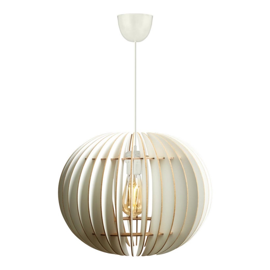 Ljuskrona med textilsladd 1xE27/60W/230V vit diameter 36 cm