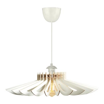 Ljuskrona med textilsladd 1xE27/60W/230V vit diameter 52 cm