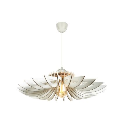 Ljuskrona med textilsladd 1xE27/60W/230V vit diameter 52 cm