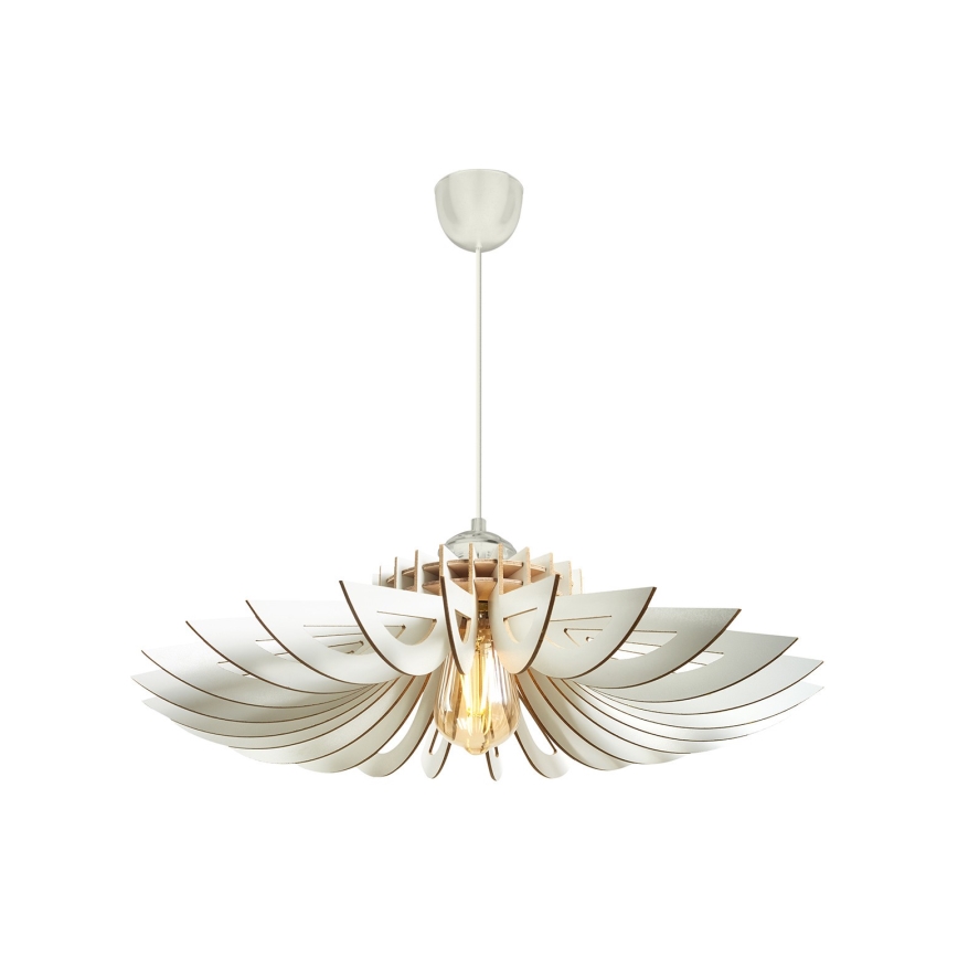 Ljuskrona med textilsladd 1xE27/60W/230V vit diameter 52 cm