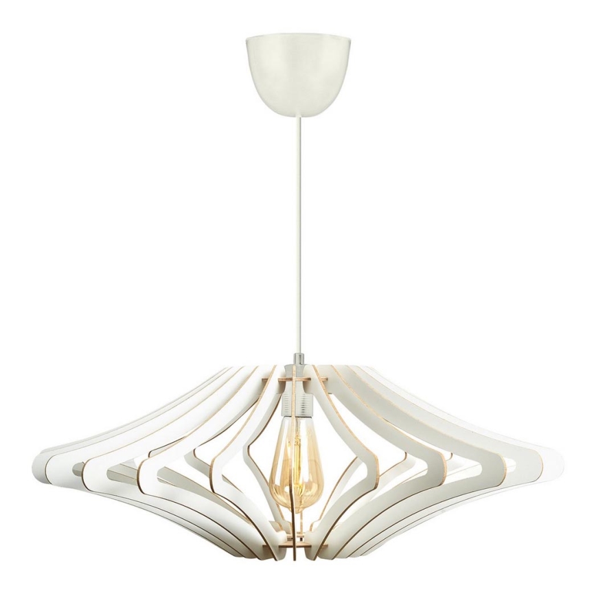 Ljuskrona med textilsladd 1xE27/60W/230V vit diameter 59 cm