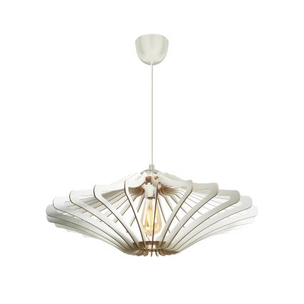 Ljuskrona med textilsladd 1xE27/60W/230V vit diameter 59 cm