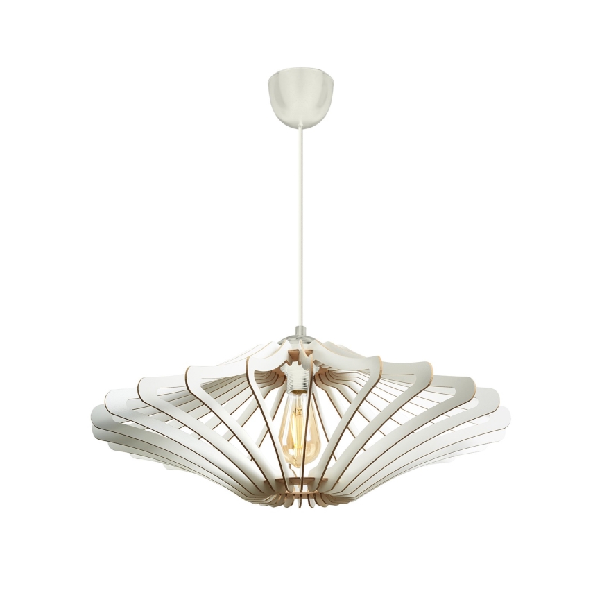 Ljuskrona med textilsladd 1xE27/60W/230V vit diameter 59 cm