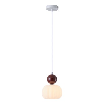 Ljuskrona med textilsladd 1xG9/7W/230V vit/brun