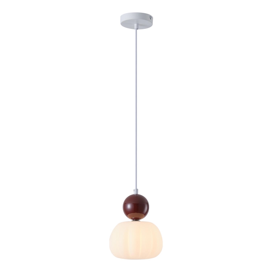 Ljuskrona med textilsladd 1xG9/7W/230V vit/brun