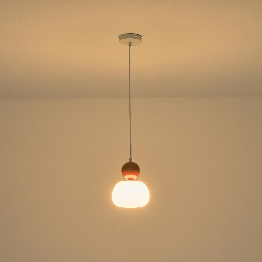 Ljuskrona med textilsladd 1xG9/7W/230V vit/brun
