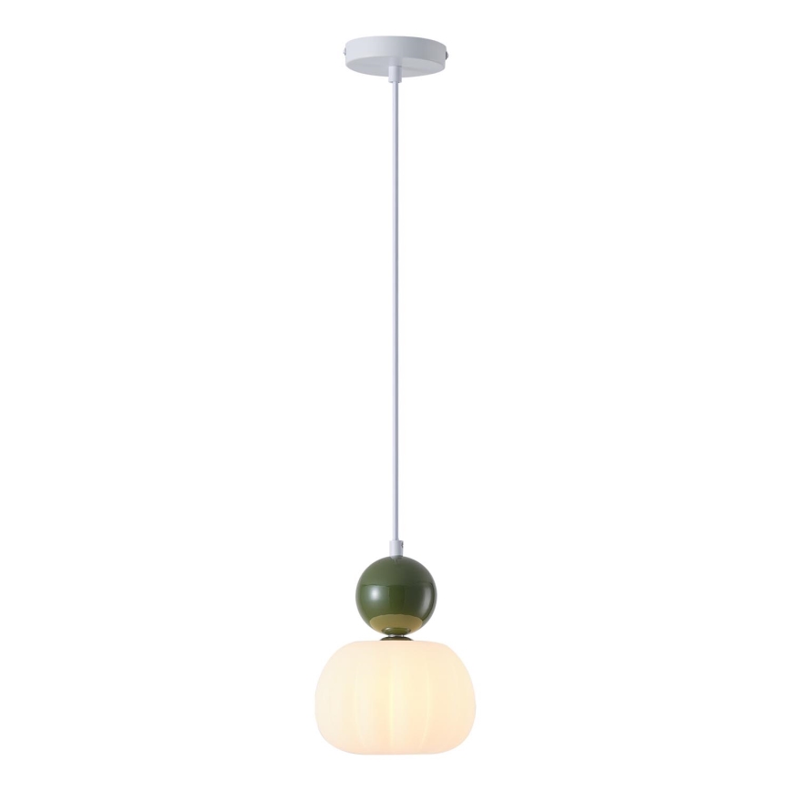 Ljuskrona med textilsladd 1xG9/7W/230V vit/grön