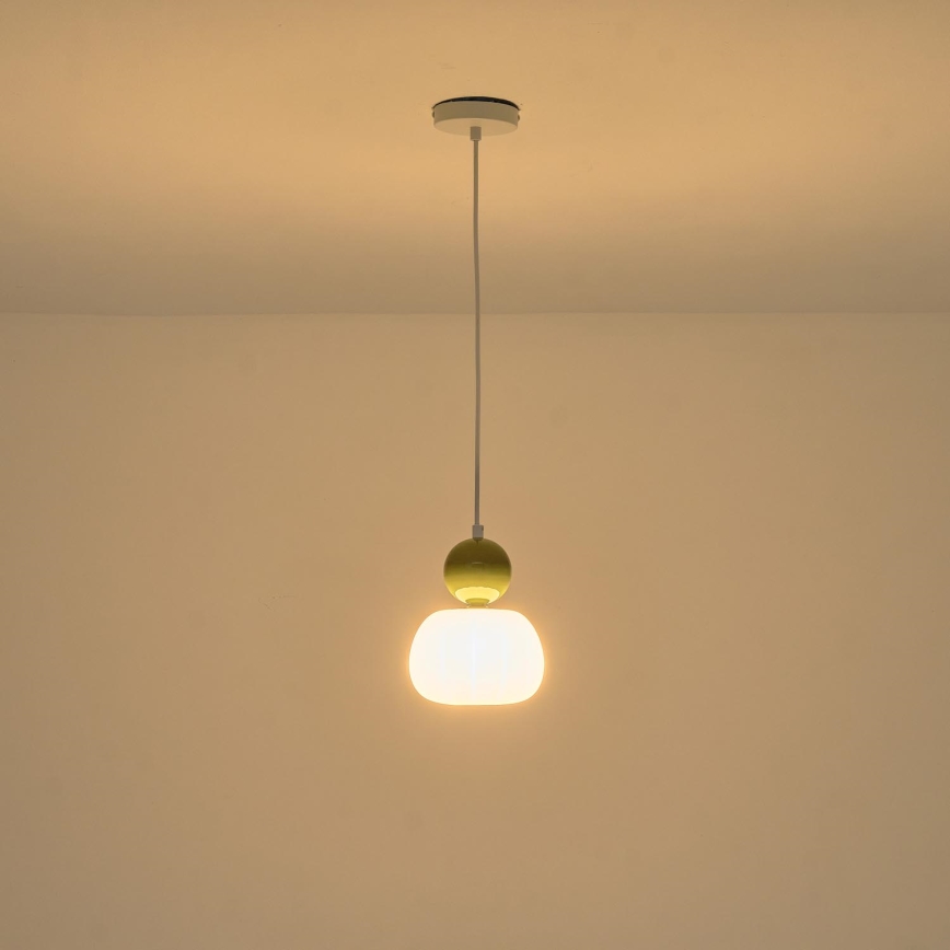 Ljuskrona med textilsladd 1xG9/7W/230V vit/grön