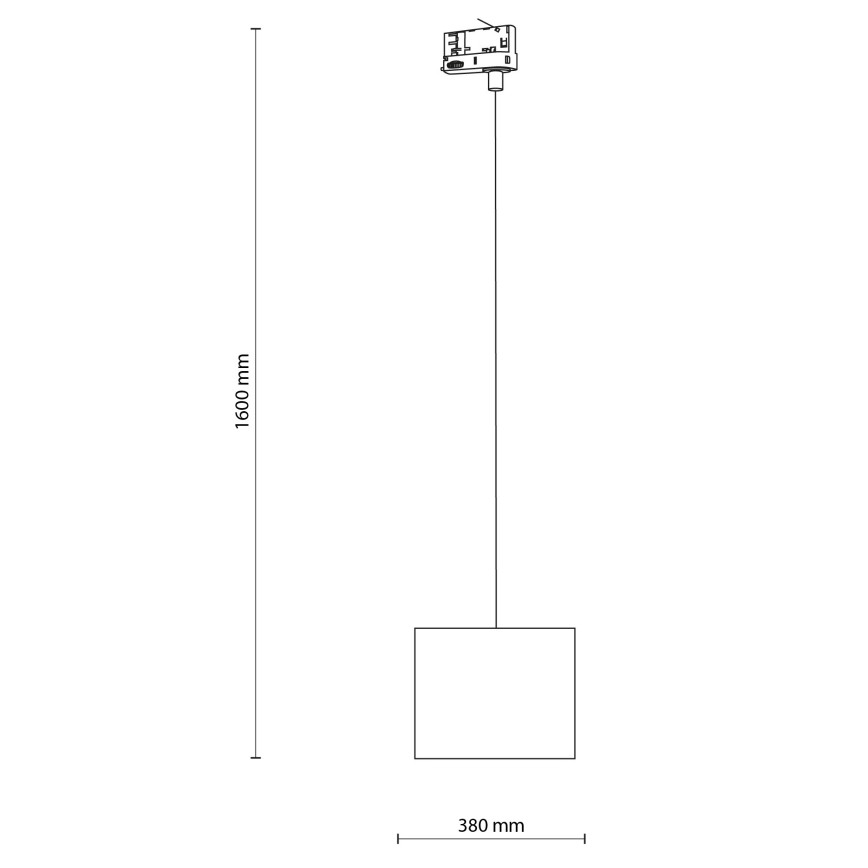 Ljuskrona med textilsladd för 3-fas skensystem TRACER 1xE27/15W/230V diameter 20 cm svart/vit