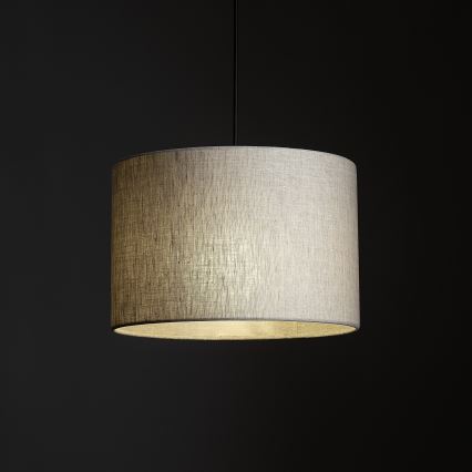Ljuskrona med textilsladd för 3-fas skensystem TRACER 1xE27/15W/230V diameter 30 cm svart/grå