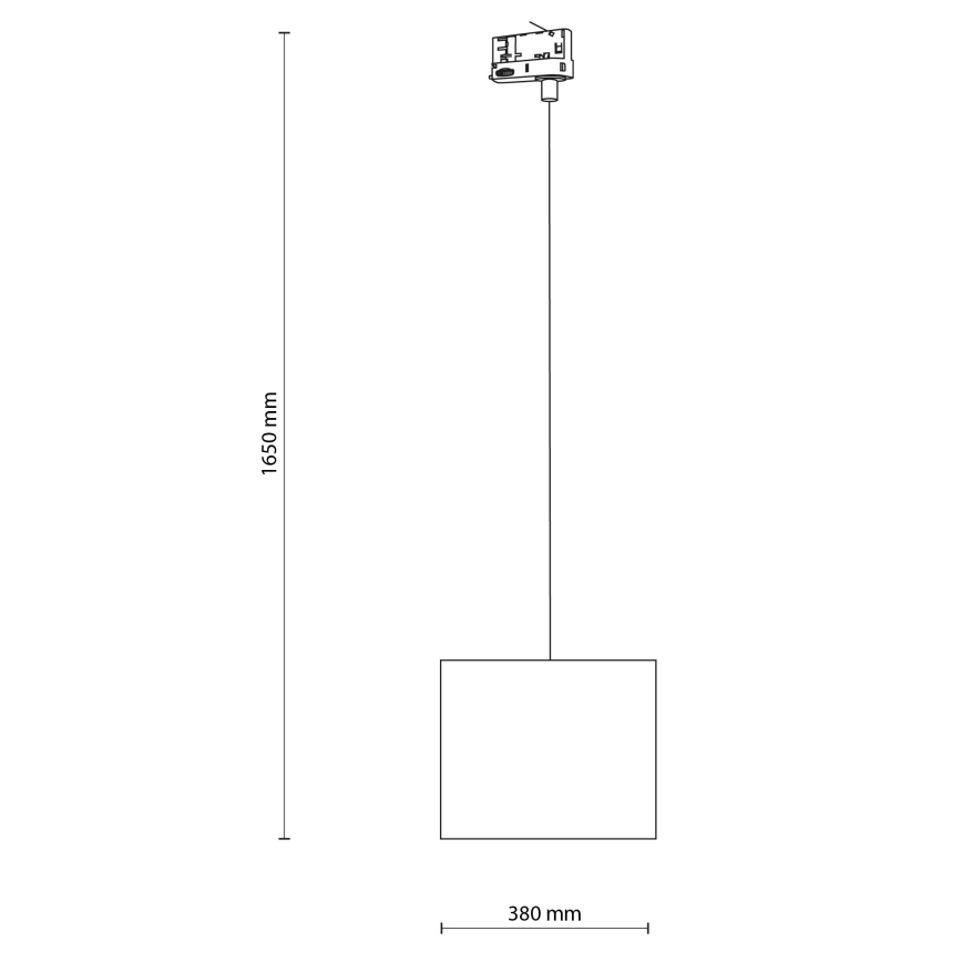 Ljuskrona med textilsladd för 3-fas skensystem TRACER 1xE27/15W/230V diameter 30 cm svart/grå