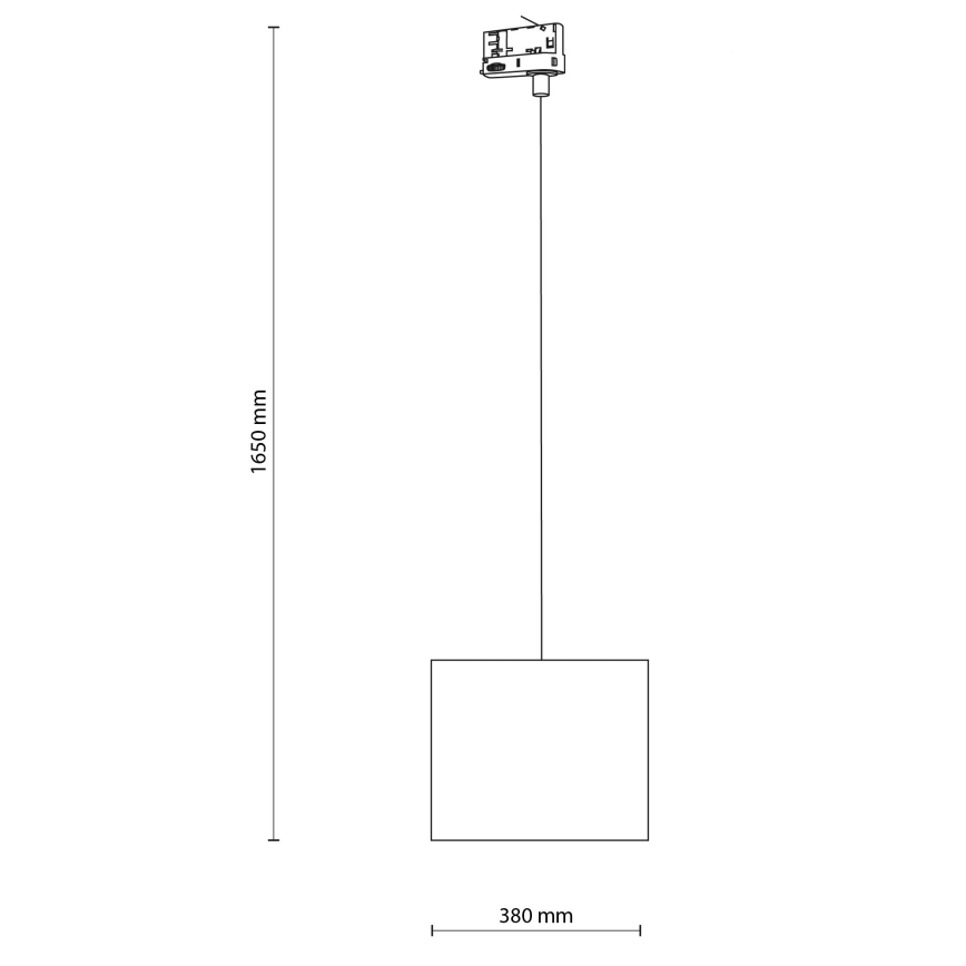 Ljuskrona med textilsladd för 3-fas skensystem TRACER 1xE27/15W/230V diameter 30 cm svart