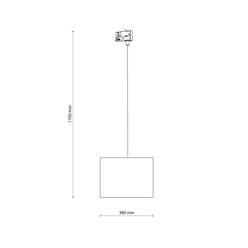 Ljuskrona med textilsladd för 3-fas skensystem TRACER 1xE27/15W/230V diameter 38 cm svart