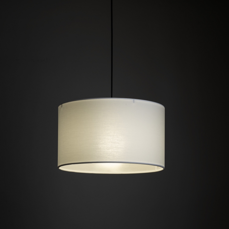Ljuskrona med textilsladd för 3-fas skensystem TRACER 1xE27/15W/230V diameter 38 cm svart/vit