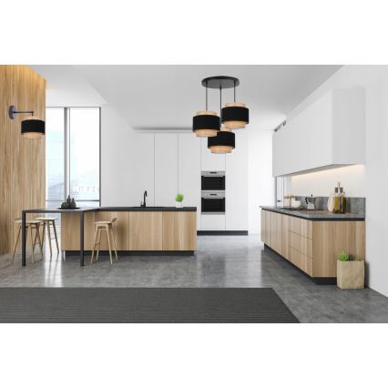 Ljuskrona med textilsladd 3xE27/60W/230V beige