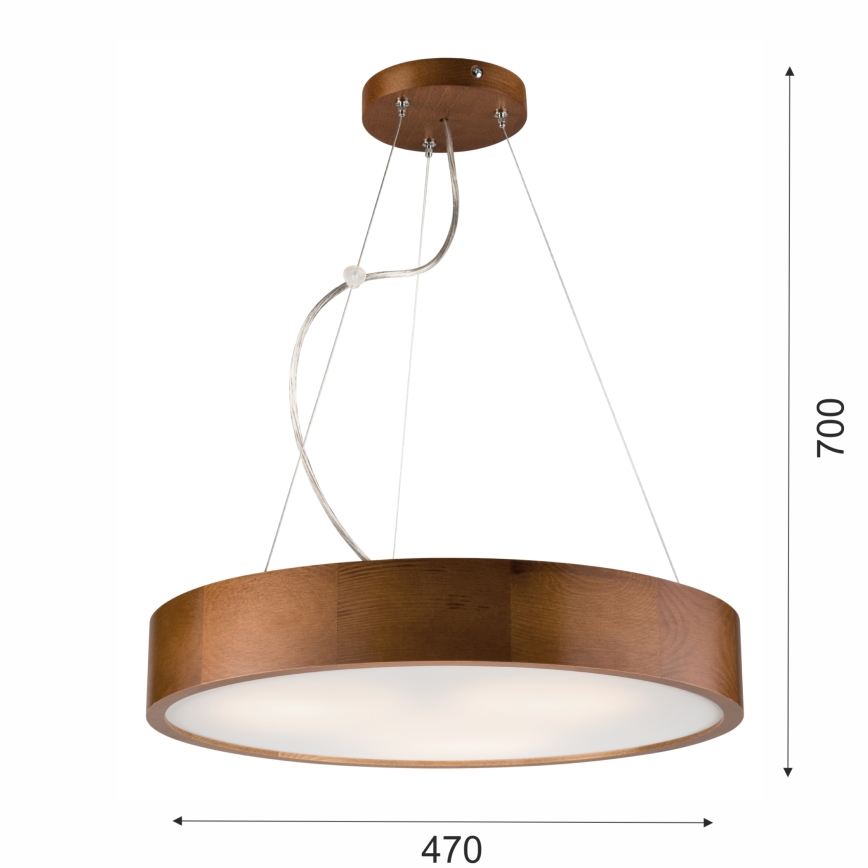Ljuskrona med textilsladd 3xE27/60W/230V ø 47 cm tall - FSC certifierade