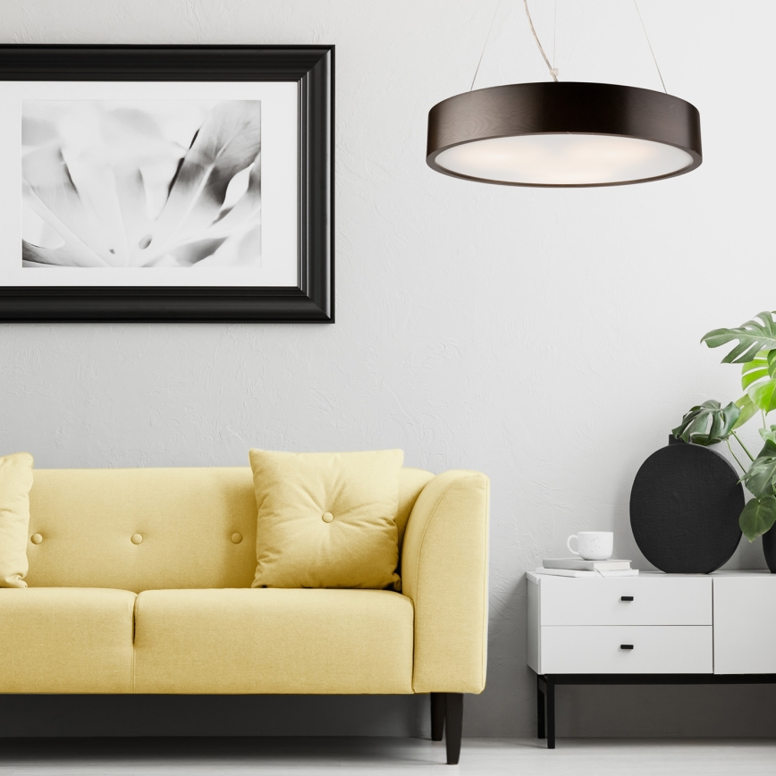 Ljuskrona med textilsladd 3xE27/60W/230V ø 47 cm tall - FSC certifierade