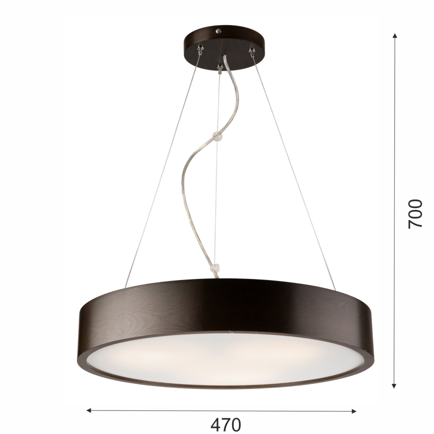 Ljuskrona med textilsladd 3xE27/60W/230V ø 47 cm tall - FSC certifierade