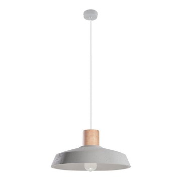 Ljuskrona med textilsladd AFRA 1xE27/60W/230V grå/bok