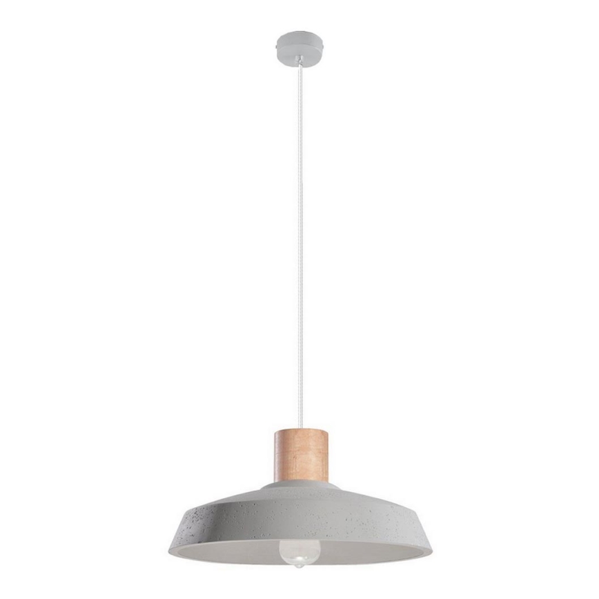 Ljuskrona med textilsladd AFRA 1xE27/60W/230V grå/bok