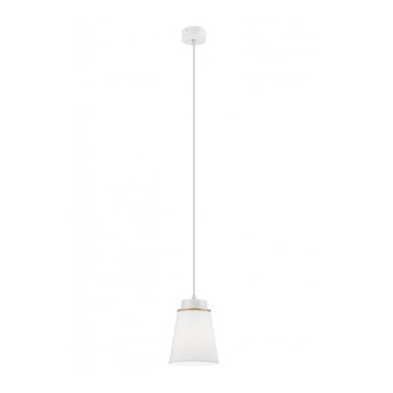 Ljuskrona med textilsladd AGUSTINO 1xE27/60W/230V vit/bok