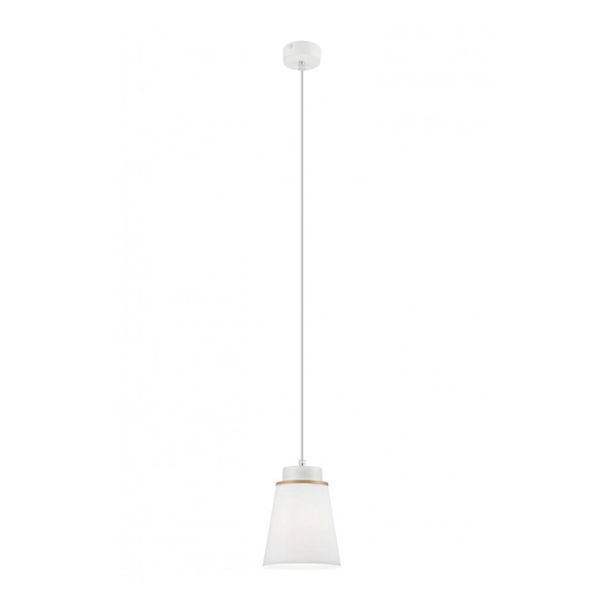 Ljuskrona med textilsladd AGUSTINO 1xE27/60W/230V vit/bok