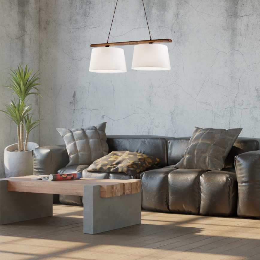 Ljuskrona med textilsladd AIDA 2xE27/60W/230V - FSC certifierade